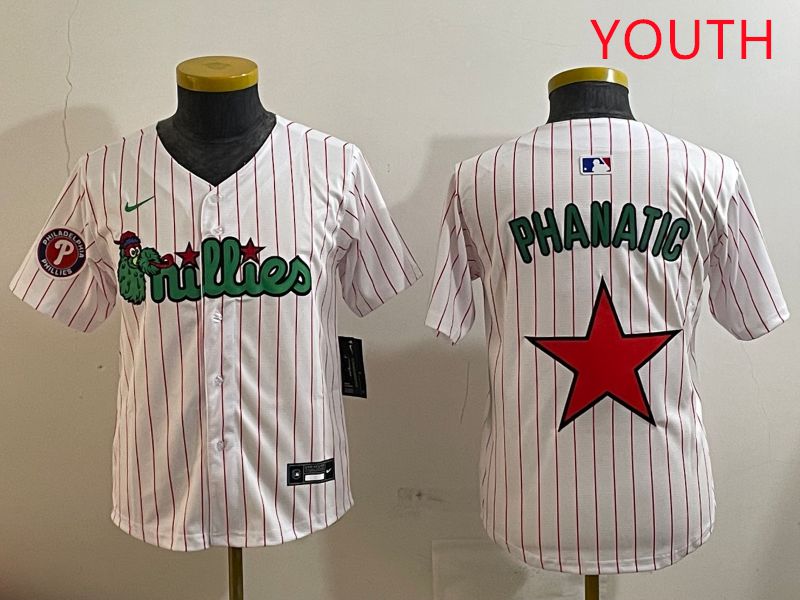 Youth Philadelphia Phillies Blank White three generations Joint Name Nike 2025 MLB Jersey style 10->youth mlb jersey->Youth Jersey